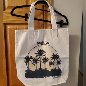 NEW Del Sol Carnival Cruise Palm Tree Color Changing Canvas 17 x 17 x 4 Tote Bag